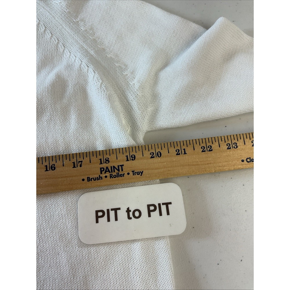 Quince‎ Women 100% Organic Cotton Mock Neck Sweater White Long Sleeved Top S - Picture 7 of 9